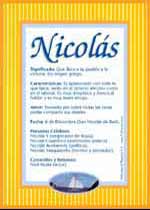 Significado de Nicolás y la numerología