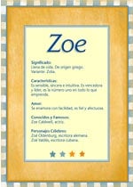 Significado del nombre Zoe y la numerología