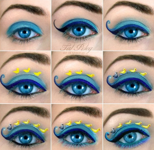 Cómo maquillarse los ojos en tonos azules.