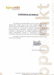 Modelo de carta laboral  Ejemplos De