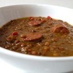 Sopa de lentejas Con tocino