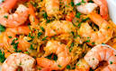 camarones con arroz rojo