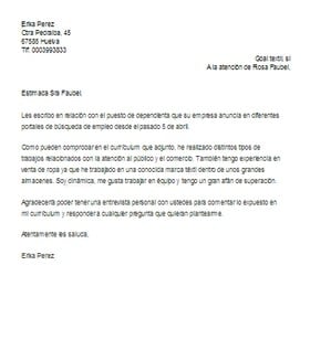 Ejemplos de carta de motivación laboral - Ejemplos De